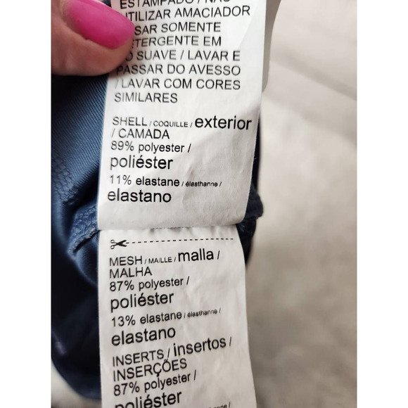 Puma Womens Train Favorite AOP Leggings Pants‎ Blue Zebra High Rise Pockets L - Picture 7 of 7